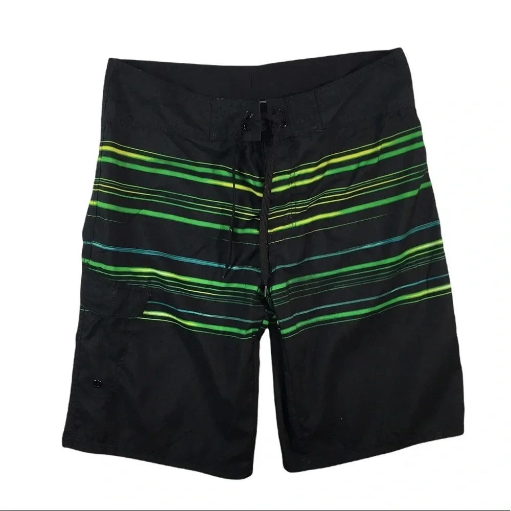SH501 Mens MOSSIMO SUPPLY Co. Striped Beach Board Shorts 32 (L)
